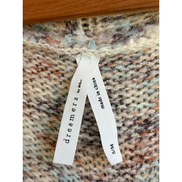Dreamers by Debut Womens Cardigan Sweater Ribbed‎ Knit Open Front Cream Size S/M - Picture 4 of 5